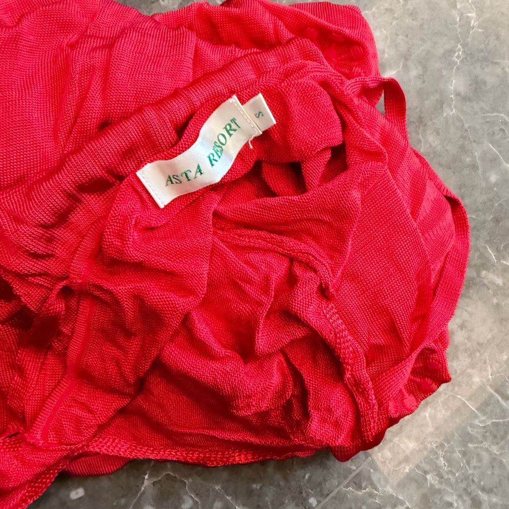 Asta resort Red Sleeveless V-Neck Maxi Dress - Picture 5 of 5